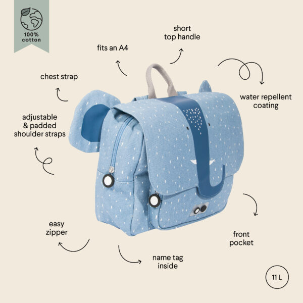 Trixie Baby School Bag - Mrs Elephant - Image 2