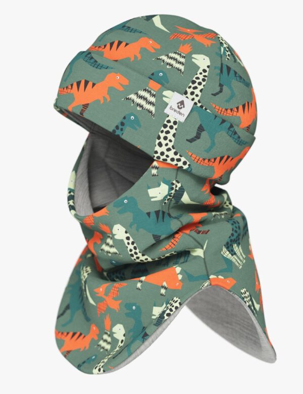 Breden Thermal Merino Balaclava For Kids - Dinosaurs - Image 2